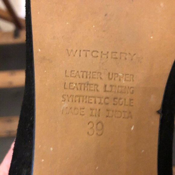 Witchery Black Suede Loafers - 39 - Picture 3 of 4